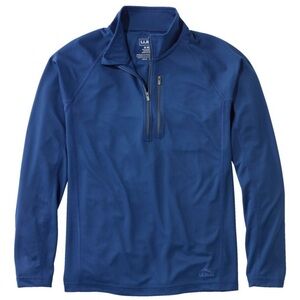 LL Bean Men’s Lightweight Sport Shirt Quarter-Zip Collegiate Blue Size XL